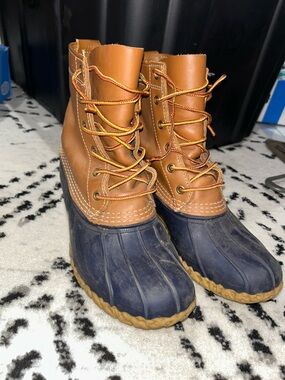 Women’s L.L. Bean Two-Tone Duck Boots - Tan and Navy